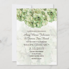 Green Hydrangea Blumenspringgarten Hochzeitskarte Einladung