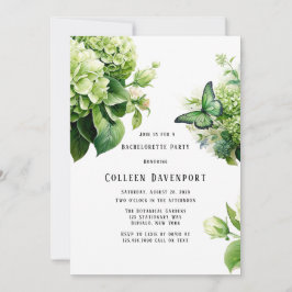 Green Hydrangea Butterfly Junggeselinnen-Abschied Einladung