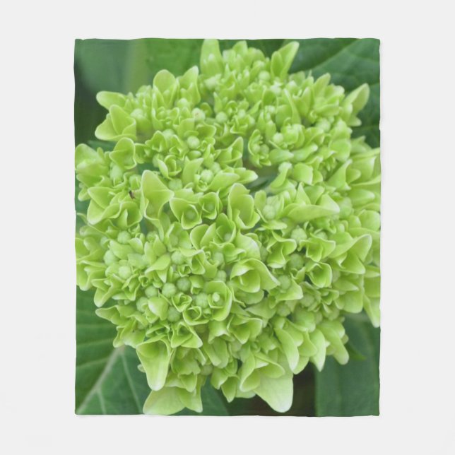 Green Hydrangea Fleecedecke (Vorderseite)