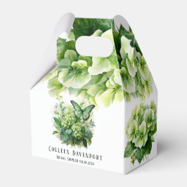 Green Hydrangea Floral Butterfly Brautparty Geschenkschachtel