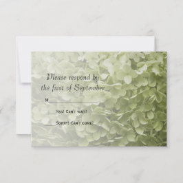 Green Hydrangea Floral Wedding RSVP Karte