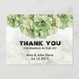 Green Hydrangea Hochzeit danke Ihnen notiert hydra Postkarte