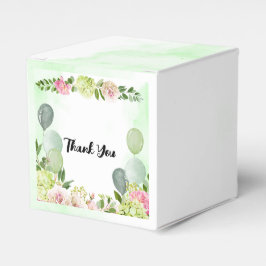 Green Hydrangea Pink Floral Sage Ballon Custom Geschenkschachtel