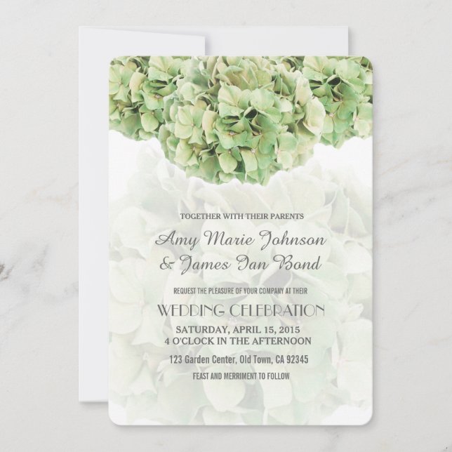 Green Hydrangea Spring Garden Invitations de maria (Devant)
