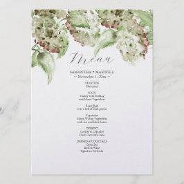 Green Hydrangea Wedding Decor Menus Menükarte