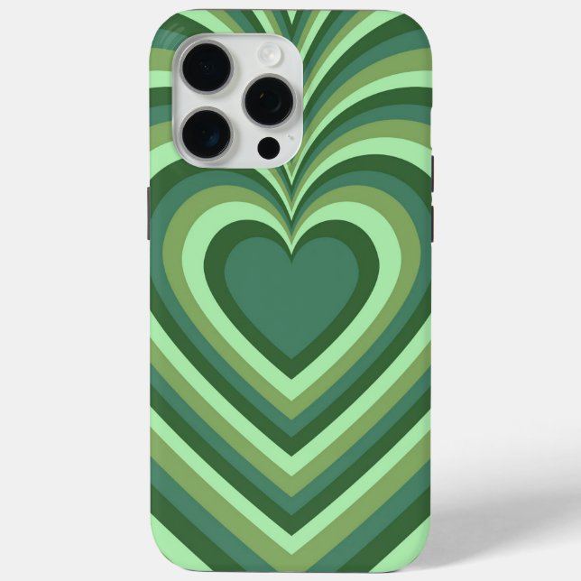 Green Hypnotic Heart Liebe Muster Case-Mate iPhone Hülle (Rückseite)