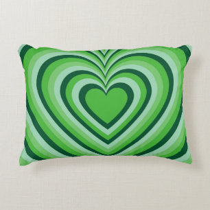 Green Hypnotic Heart Liebe Muster Dekokissen