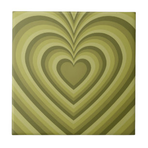 Green Hypnotic Heart Liebe Muster Keramik Tile Fliese
