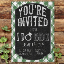 Green I Do BBQ Invitation Wedding shower et nuptia