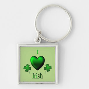 Green I Heart Irish Schlüsselanhänger