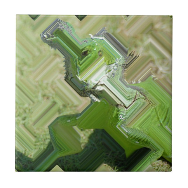 Green Iguana Fliese (Vorderseite)