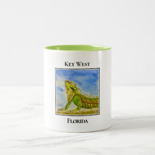 Green Iguana in Key West Florida Zweifarbige Tasse