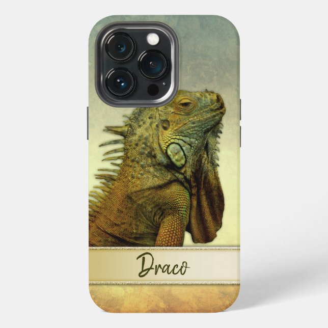 Green Iguana Personalizable iPhone 13 Pro Hülle (Hinten)