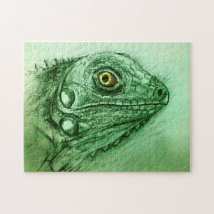 Green Iguana realistische Zeichnend, Niedliche Rep
