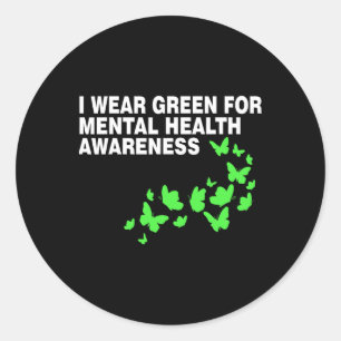 Green im Mai Mental Health Awareness Month Gr Runder Aufkleber