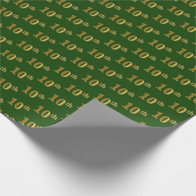 Green, Imitate Gold 10. (10.) Event Wrapping Paper Geschenkpapier (Ecke)