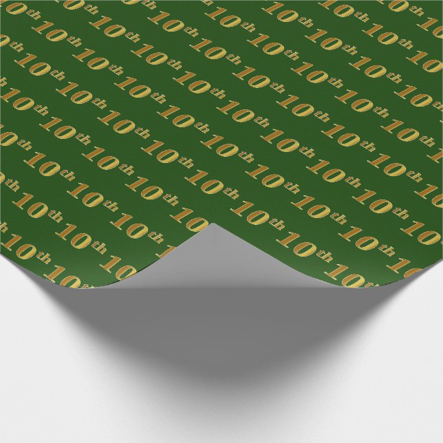 Green, Imitate Gold 10. (Zehnte) Veranstaltung Geschenkpapier (Ecke)