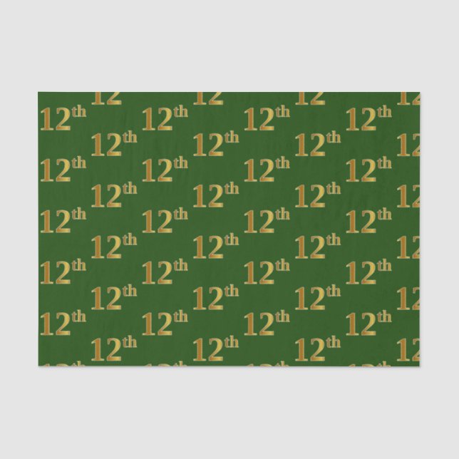 Green, Imitate Gold 12. (Zwölfte) Event Tissue Pap Seidenpapier (Vorderseite)