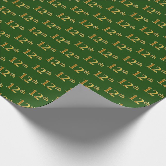 Green, Imitate Gold 12. (Zwölfte) Veranstaltung Geschenkpapier (Ecke)