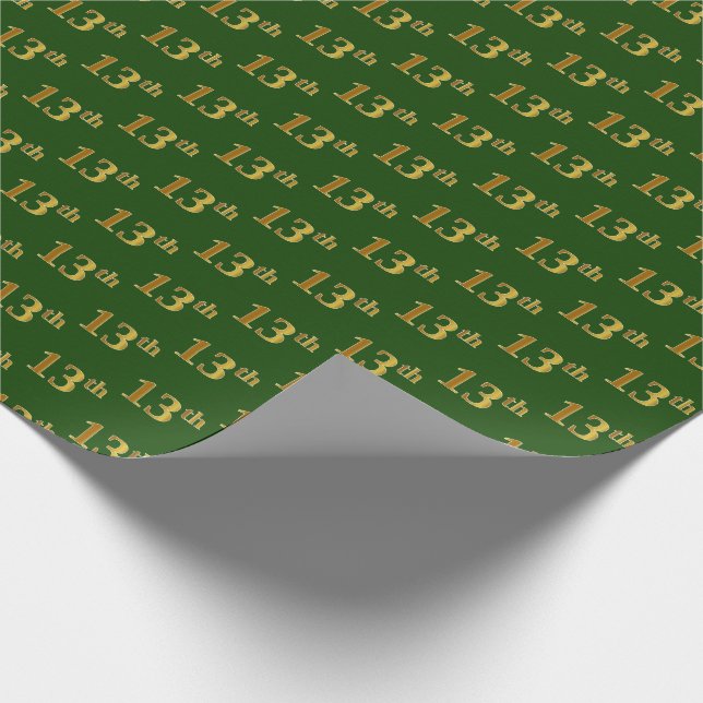 Green, Imitate Gold 13. (Dreizehnte) Veranstaltung Geschenkpapier (Ecke)