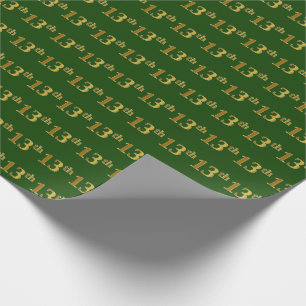 Green, Imitate Gold 13. (Dreizehnte) Veranstaltung Geschenkpapier