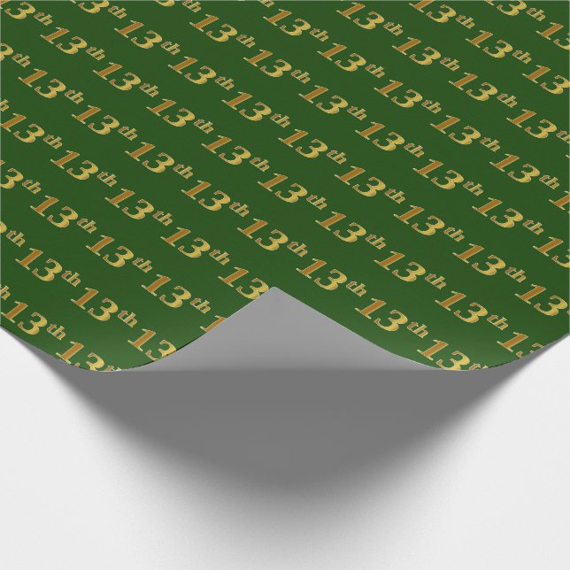 Green, Imitate Gold 13. (Dreizehnte) Veranstaltung Geschenkpapier (Ecke)