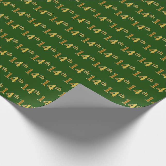 Green, Imitate Gold 14. (14.) Veranstaltung Geschenkpapier (Ecke)