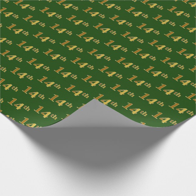 Green, Imitate Gold 14. (14.) Veranstaltung Geschenkpapier (Ecke)