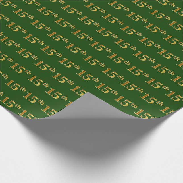 Green, Imitate Gold 15. (Fünfzehnte) Veranstaltung Geschenkpapier (Ecke)