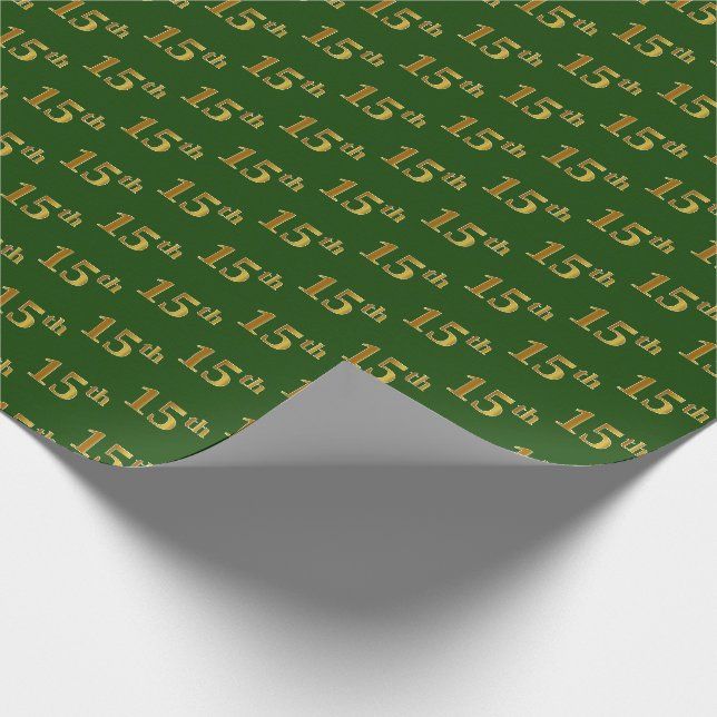 Green, Imitate Gold 15. (Fünfzehnte) Veranstaltung Geschenkpapier (Ecke)