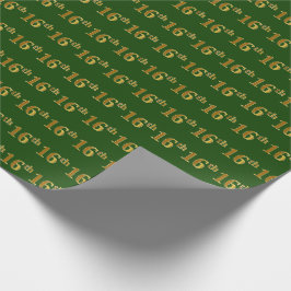 Green, Imitate Gold 16. (sechzehnte) Veranstaltung Geschenkpapier