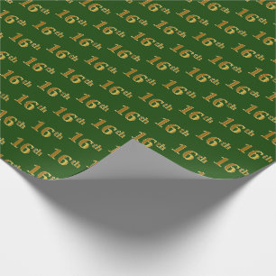 Green, Imitate Gold 16. (sechzehnte) Veranstaltung Geschenkpapier