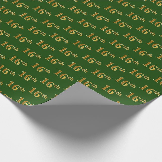 Green, Imitate Gold 16. (sechzehnte) Veranstaltung Geschenkpapier (Ecke)