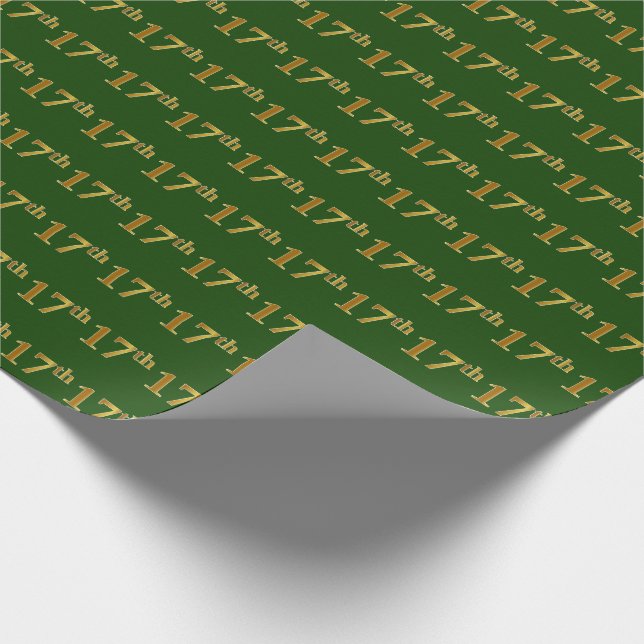 Green, Imitate Gold 17. (siebzehnte) Veranstaltung Geschenkpapier (Ecke)