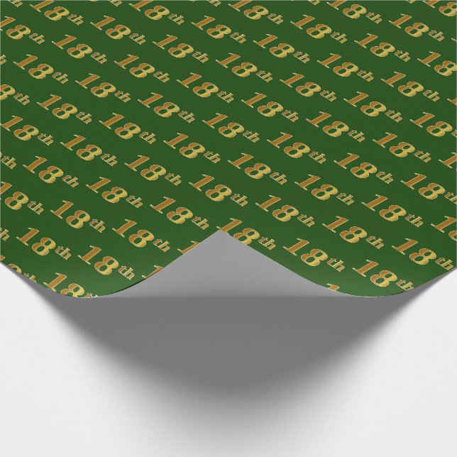 Green, Imitate Gold 18. (Achtzehnte) Veranstaltung Geschenkpapier (Ecke)