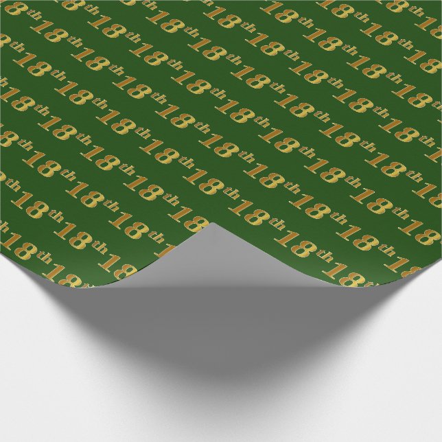 Green, Imitate Gold 18. (Achtzehnte) Veranstaltung Geschenkpapier (Ecke)