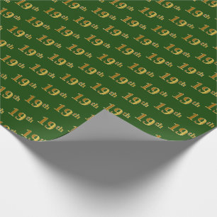 Green, Imitate Gold 19. (neunzehnte) Veranstaltung Geschenkpapier