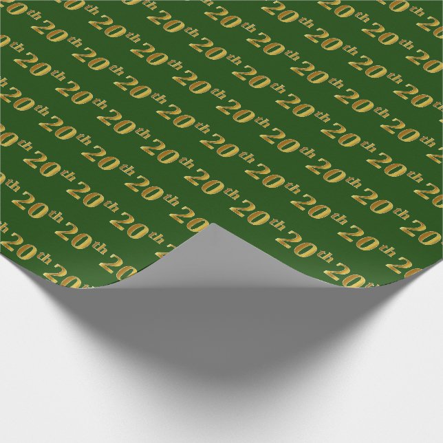 Green, Imitate Gold 20. (Zwanzigste) Veranstaltung Geschenkpapier (Ecke)