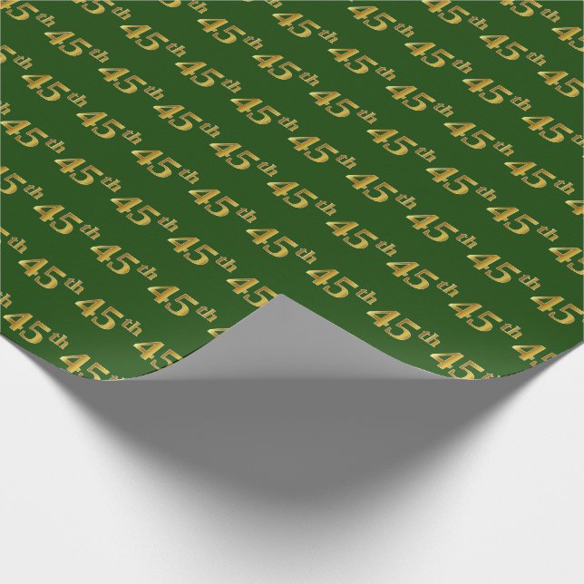 Green, Imitate Gold 45. (fünfundvierzigste) Verans Geschenkpapier (Ecke)