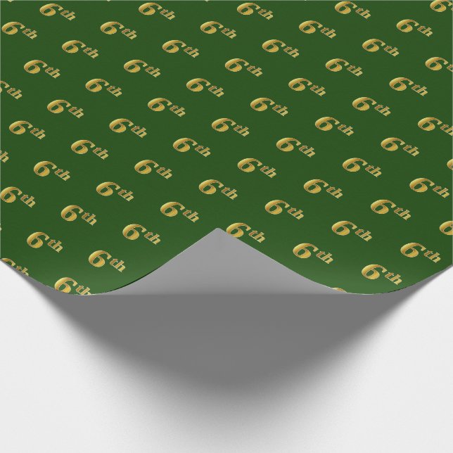 Green, Imitate Gold 6. (6.) Event Wrapping Paper Geschenkpapier (Ecke)