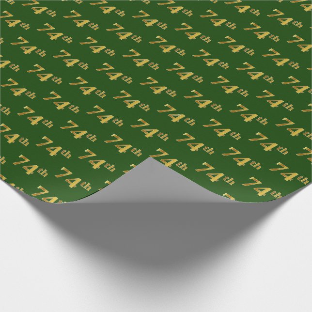 Green, Imitate Gold 74. (Vierundsiebzig) Veranstal Geschenkpapier (Ecke)