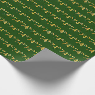 Green, Imitate Gold 74. (Vierundsiebzig) Veranstal Geschenkpapier