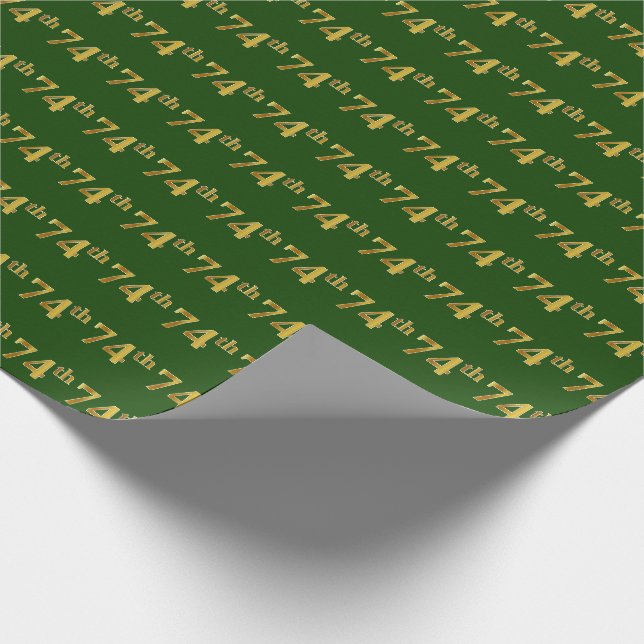 Green, Imitate Gold 74. (Vierundsiebzig) Veranstal Geschenkpapier (Ecke)