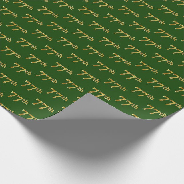 Green, Imitate Gold 77. (siebenundsiebzig) Veranst Geschenkpapier (Ecke)