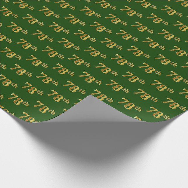 Green, Imitate Gold 78. (Achtundsiebzig) Veranstal Geschenkpapier (Ecke)