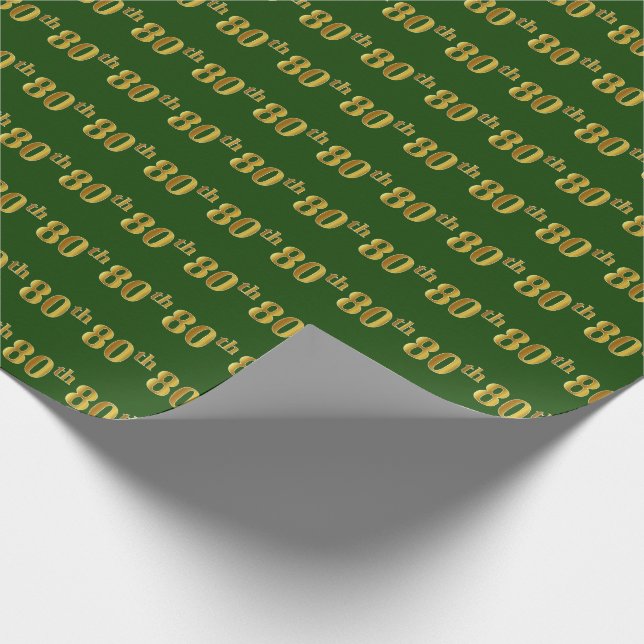 Green, Imitate Gold 80. (Achtzigste) Veranstaltung Geschenkpapier (Ecke)
