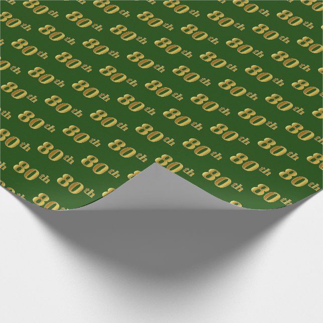 Green, Imitate Gold 80. (Achtzigste) Veranstaltung Geschenkpapier (Ecke)
