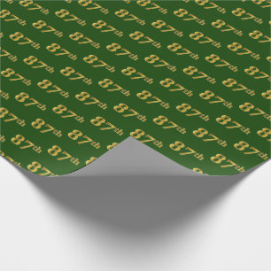 Green, Imitate Gold 87. (siebenundachtzig) Veranst Geschenkpapier