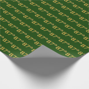 Green, Imitate Gold 87. (siebenundachtzig) Veranst Geschenkpapier