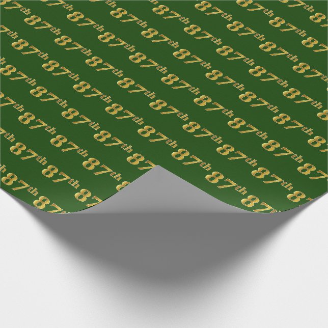 Green, Imitate Gold 87. (siebenundachtzig) Veranst Geschenkpapier (Ecke)